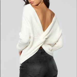 Ivory backless sweater